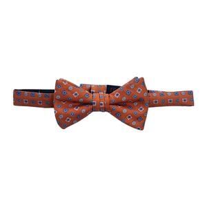 Rooster Bow Tie Orange Geometric Print Adjustable Pre-Tied Polyester